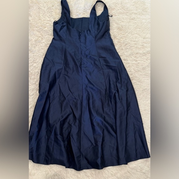 NEW ALFRED SUNG D826 Sleeveless Square-Neck A Line Gown w Pockets navy sz 24 w - Picture 5 of 7